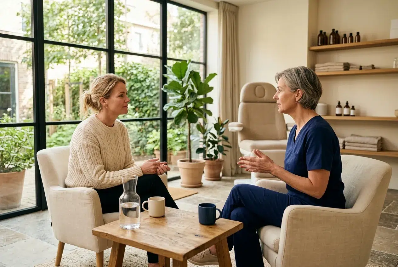 Client en behandelaar bespreken een fillerbehandeling