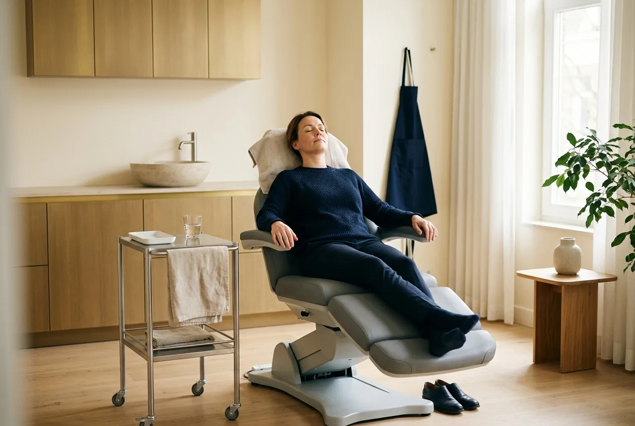 Client rust na een behandeling in de behandelstoel