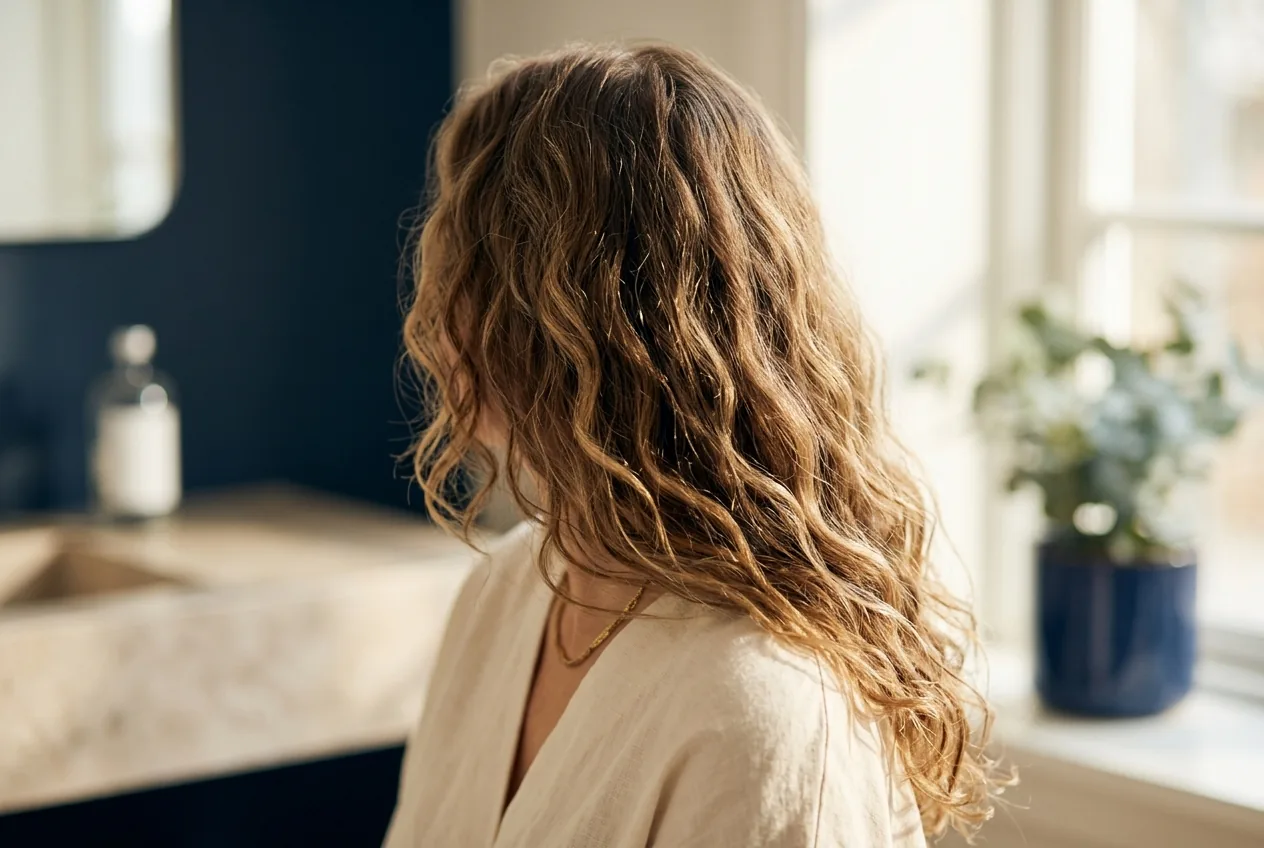 Zijaanzicht haartextuur met zachte achtergrond